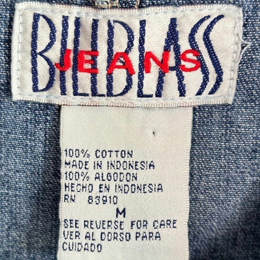 VTG Bill Blass Womens Denim Dress Medium Jumper Sleeveless Maxi Cottagecore 90s - Picture 16 of 16